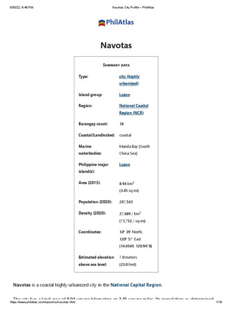 Bangculasi, Navotas Profile – PhilAtlas.